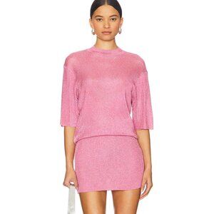 SER.O.YA Rae Metallic Mini Dress in Bubblegum Pink Medium M